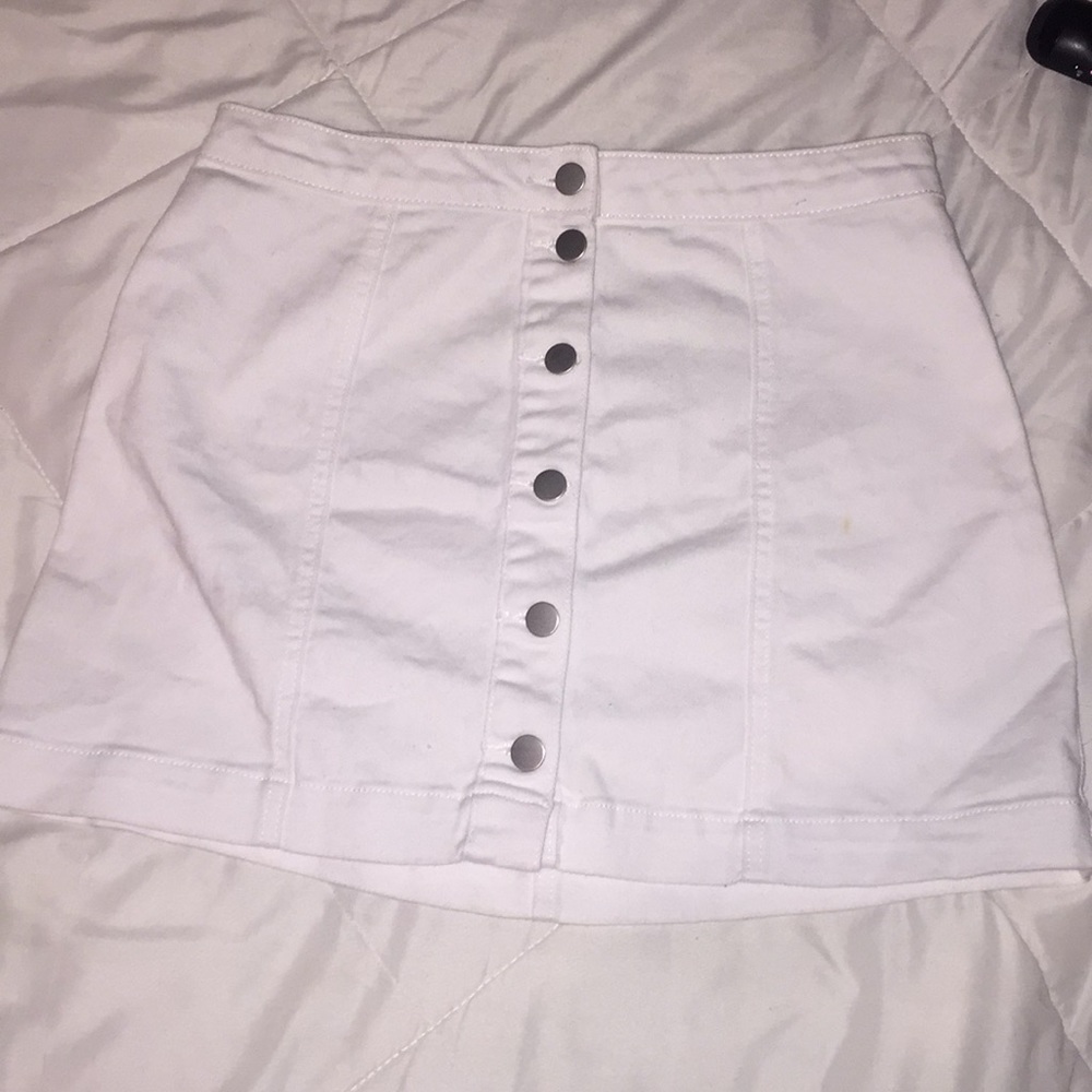White mini skirt